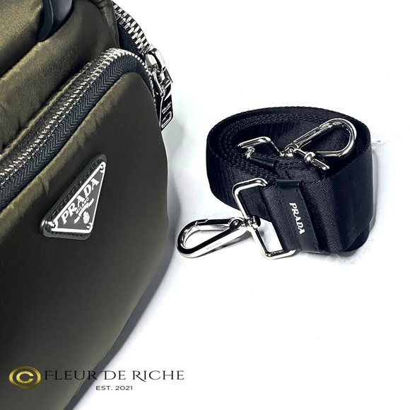 💛SOLD🖤 $1550 Prada Tessuto Top Handle Cargo Nylon Bag Olive Satchel 1BB061 - Picture 7 of 7